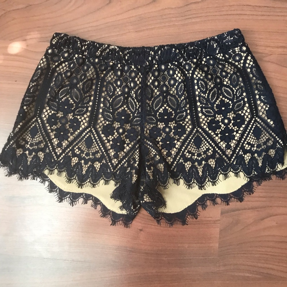 Navy blue lace shorts